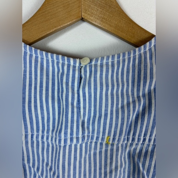 J Crew Top Striped Embroidered Pineapple Sleeveless Side Tie Coastal Nautical 2 - Picture 3 of 7